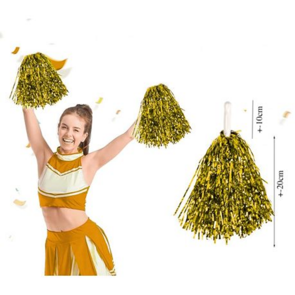 Sparkle in Every Shake Set of 2 Pom Poms - Vibrant Shine for Every Cheer - Image 3