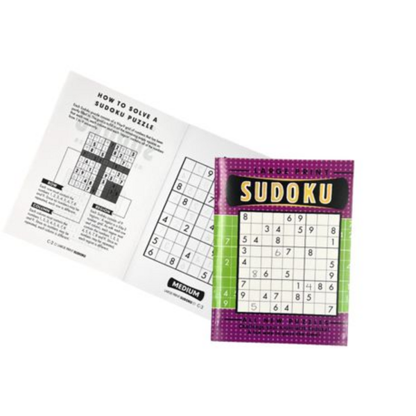 3 Large Print SUDOKU Puzzle Books with Easy, Medium, and Hard Puzzles!