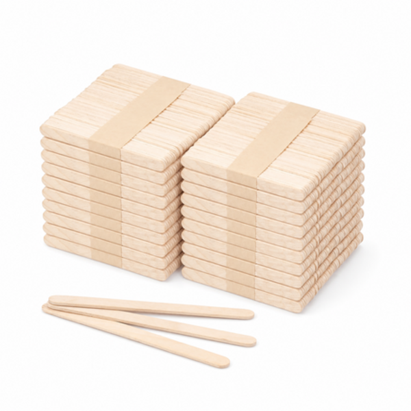 500 Wooden Craft Ice Cream Lollipop Sticks in Natural Wood or Multi-Colour - Image 5