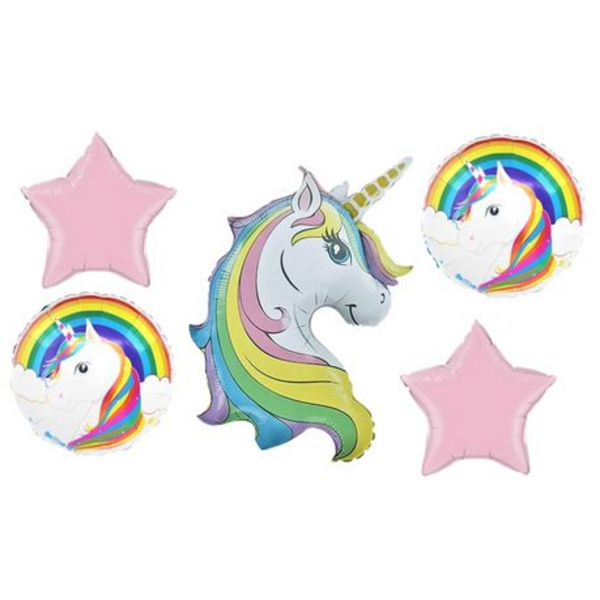 Magical Unicorn Birthday Party Decorations: 5-Piece Balloon Kit - Image 7