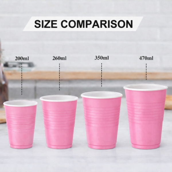 50 Disposable Party Cups - 470ml / 16oz Sturdy Plastic Drinking Cups - Image 36