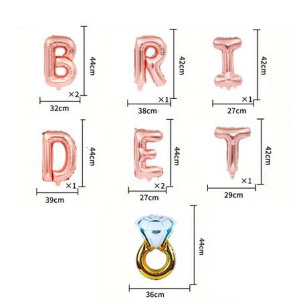 Bride to Be Wedding Party Bridal Foil Decoration Kit Set - Image 6