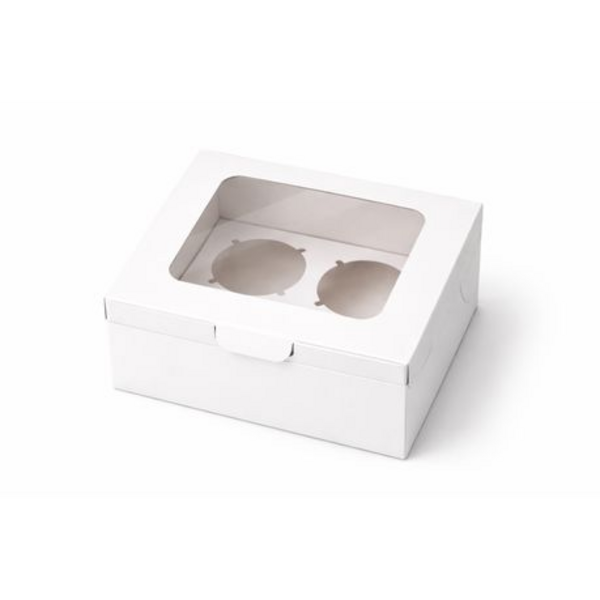 12 Pack Sturdy Cupcake Boxes with Clear Windows - Holds 4 Cupcakes per Box - Image 3