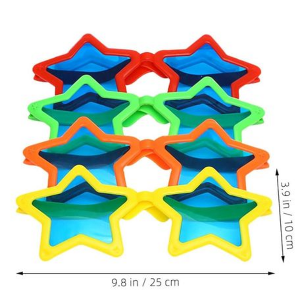 Oversized Jumbo Giant Star Shaped Glasses for Photo Props - 6 Pack