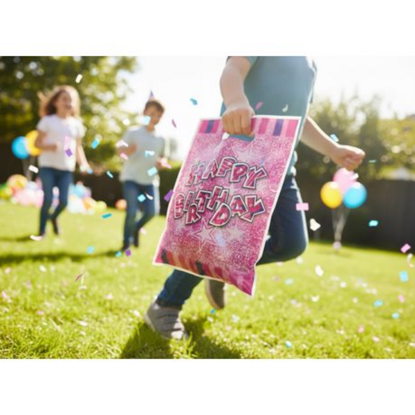 30 Piece Pink Glitter Star Party Favor Bags with Happy Birthday Design - Image 5