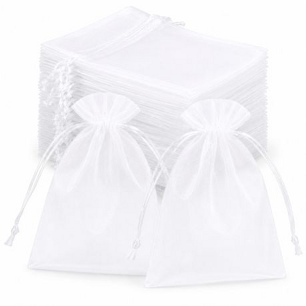 50 Organza 17cm x 23cm Bags in White, Black, Gold, Silver, Black and Red - Image 18