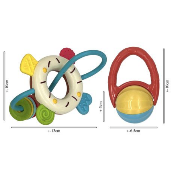 Soothe Sore Gums & Stimulate Senses, Our Soft, BPA-Free Rattle Teether Set - Image 5