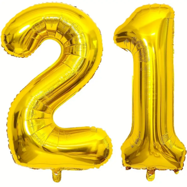 Gold 21st Birthday Balloon Garland