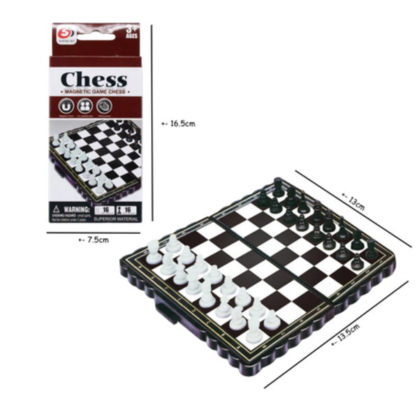 Checkmate on the Go: Magnetic Mini Foldable Travel Chess and Checkers Sets
