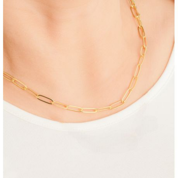 Get Linked in Style: Gold Stainless Steel Paperclip Necklace - Women Gift - Image 4
