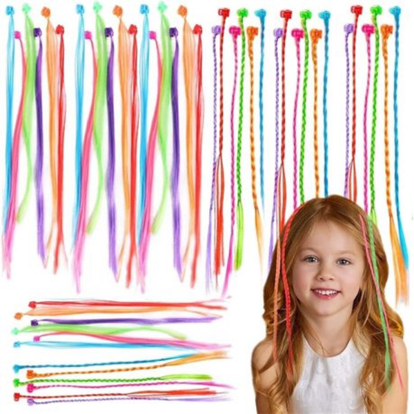 Hair-Raising Fun Gifts / Prizes: 12 Colorful Clip-On Hair Extensions! - Image 5