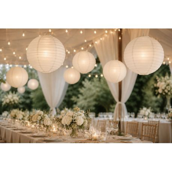 Chinese Paper Lanterns - 5 Pack - Large 40cm Round Hanging Lanterns - Image 36