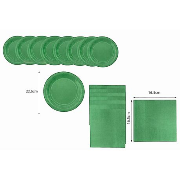 Disposable Party Set for 30 - White Paper Plates, Cups & Napkins Combo Pack - Image 19