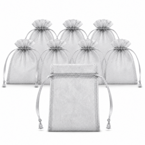 50 Organza 13cm x 18cm Bags in White, Black, Gold, Silver, Black and Red - Image 32