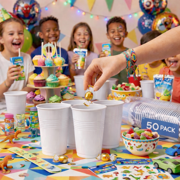 50 Disposable Party Cups - 470ml / 16oz Sturdy Plastic Drinking Cups - Image 35