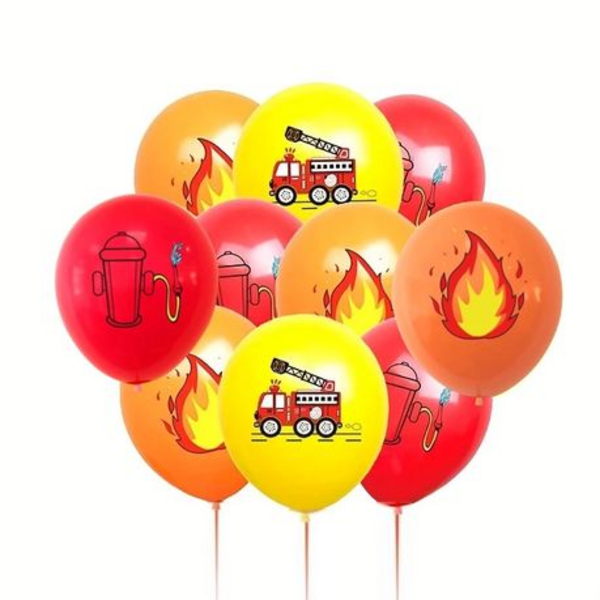 The Fun Store Fire Engine Party Decorations - Balloon Set for Kids -10 Piece