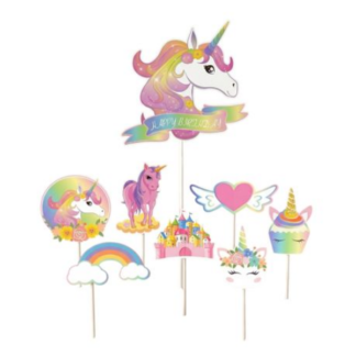 DIY Cake Cupcake Topper Decor Set - Unicorn Theme for Birthday Party Events