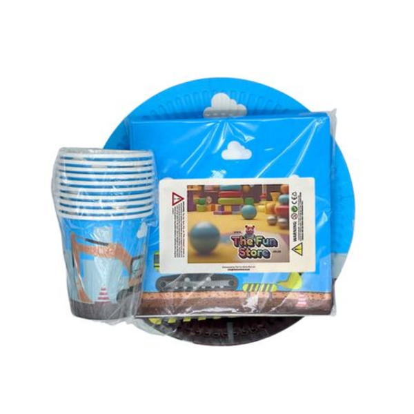 Construction Themed 60-Piece Bulk Disposable Kids Party Pack - Image 6