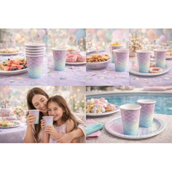 Shimmering Mermaid Shell Party Pack-40pc Disposable Tableware for 20 Guests - Image 4