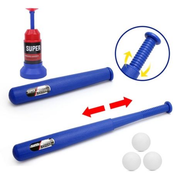 Super Baseball Fun: Automatic Ball Launcher Adjustable Bat, 3 Plastic Balls