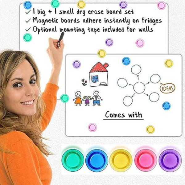 20-Pack Clear Transparent Magnetic Buttons for Refrigerator & Whiteboard