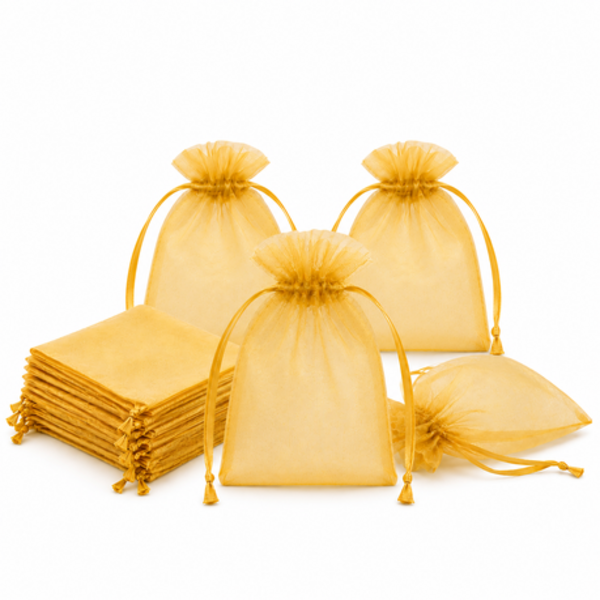 50 Organza 13cm x 18cm Bags in White, Black, Gold, Silver, Black and Red - Image 33