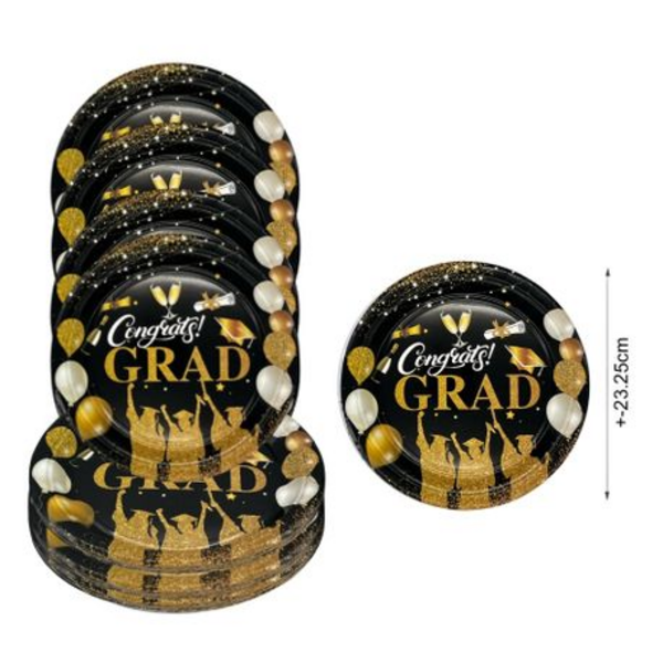 60Pc Elegant Graduation Celebration Set - Disposable Plates, Napkins & Cups - Image 6