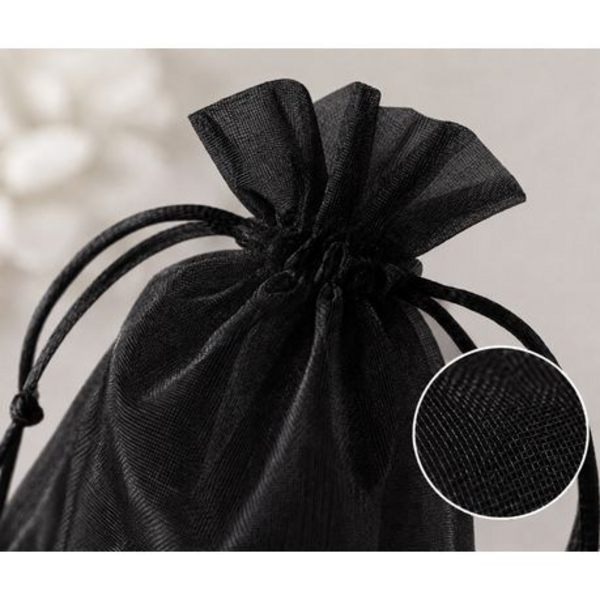 50 Organza 17cm x 23cm Bags in White, Black, Gold, Silver, Black and Red - Image 9