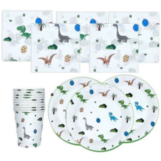 Prehistoric Party Essentials - 60-Piece Disposable Tableware Set