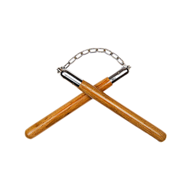 Unleash Your Inner Warrior: Tvb Brown Wood Handle Nunchunk Baton Stick - Image 5