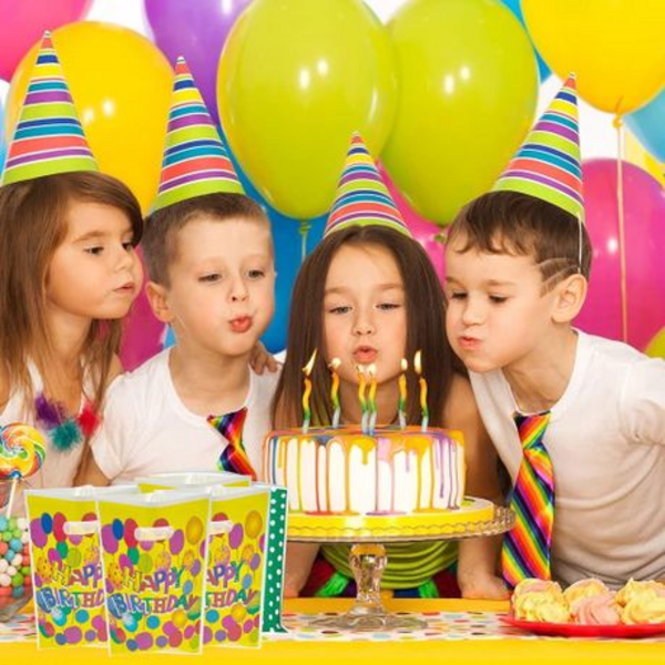 30-Piece Bright Yellow "HAPPY BIRTHDAY" Theme Gift & Party Favour Loot Bags - Image 5