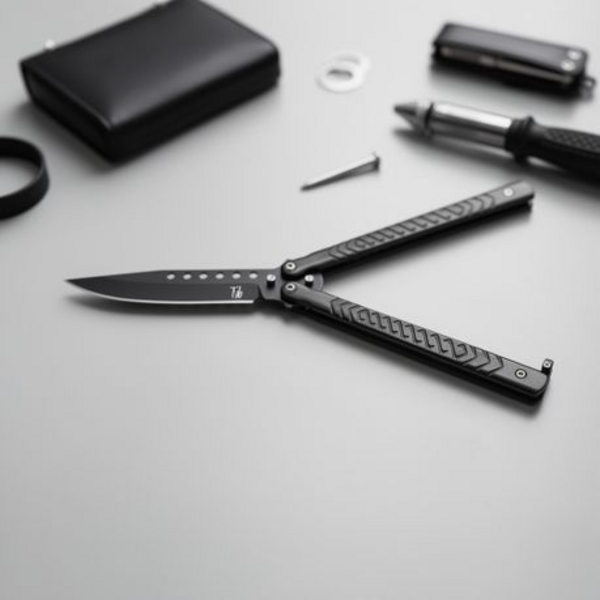 Balisong Non Trainer Butterfly Knife in Black - Flip It. Flick It. Own It. - Image 6