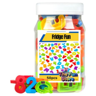 50 Piece Magnetic Numbers, Letters, & Symbols Fridge Fun Set Toys for Kids