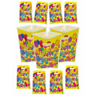 30-Piece Bright Yellow "HAPPY BIRTHDAY" Theme Gift & Party Favour Loot Bags