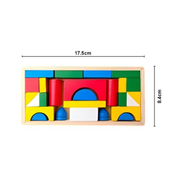Unleash Creativity - Kids Mini Wooden Building Block Set + Tangram Puzzle! - Image 3