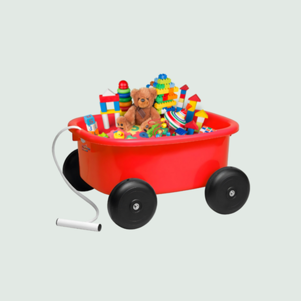 Kid's Pull Wagon: Spark Imagination & Outdoor Fun in BLUE, PINK & RED - Image 9