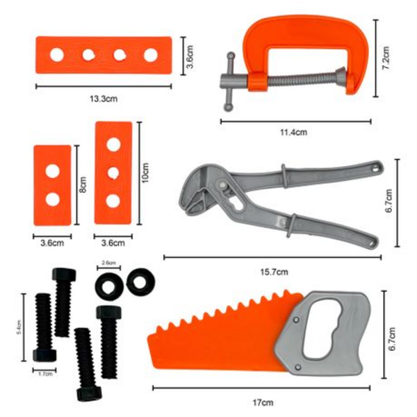 Kids Toy Tool Set with 12 Essential Tools for Imaginative Play - Image 7