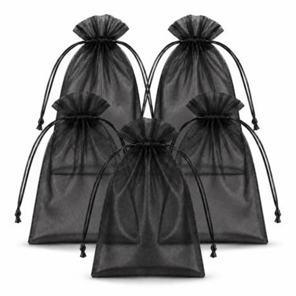 50 Organza 17cm x 23cm Bags in White, Black, Gold, Silver, Black and Red - Image 13