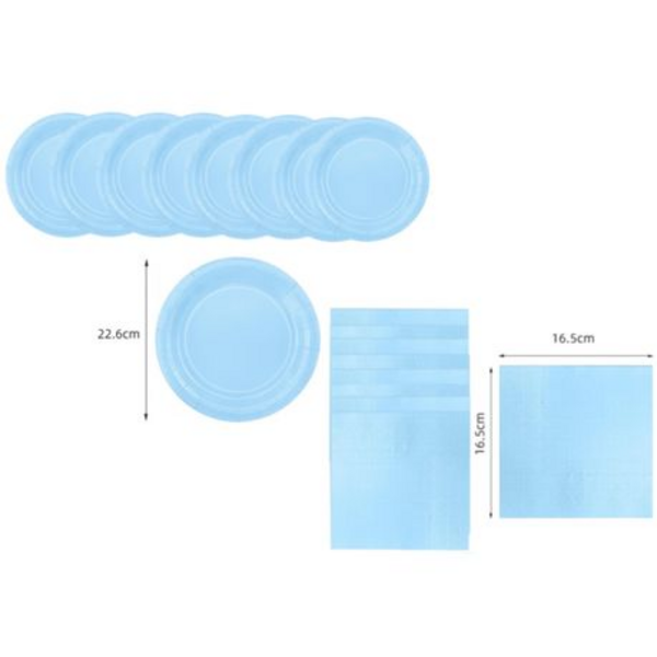 Disposable Party Set for 30 - White Paper Plates, Cups & Napkins Combo Pack - Image 31