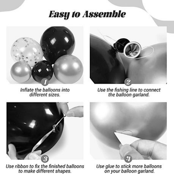 60-Piece "Let's Party" Balloon Kit Decoration Set - Image 16