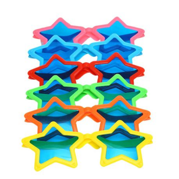 Oversized Jumbo Giant Star Shaped Glasses for Photo Props - 6 Pack