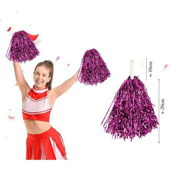 Sparkle in Every Shake Set of 2 Pom Poms - Vibrant Shine for Every Cheer - Image 34
