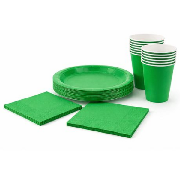 Disposable Party Set for 30 - White Paper Plates, Cups & Napkins Combo Pack - Image 12