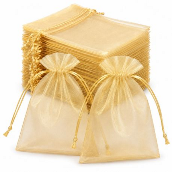 50 Organza 17cm x 23cm Bags in White, Black, Gold, Silver, Black and Red - Image 15