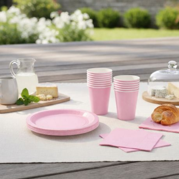 Disposable Party Set for 30 - White Paper Plates, Cups & Napkins Combo Pack - Image 17