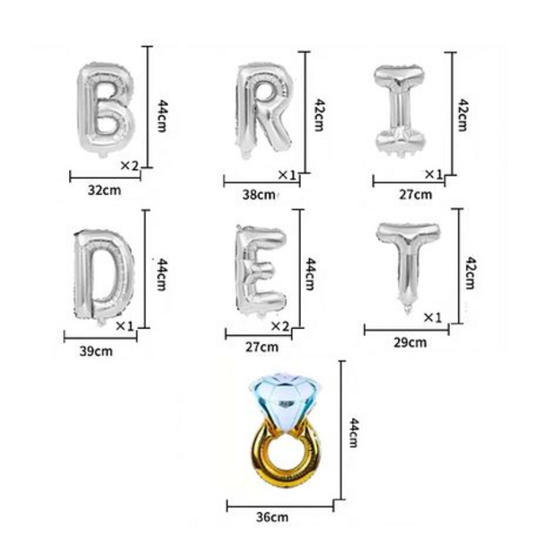 Bride to Be Wedding Party Bridal Foil Decoration Kit Set - Image 20