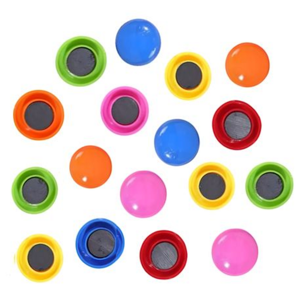 20-Pack Multicolored Magnetic Set Whiteboard & Fridge Magnets