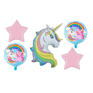 5 Piece Unicorn and Castle Balloon Bouquet