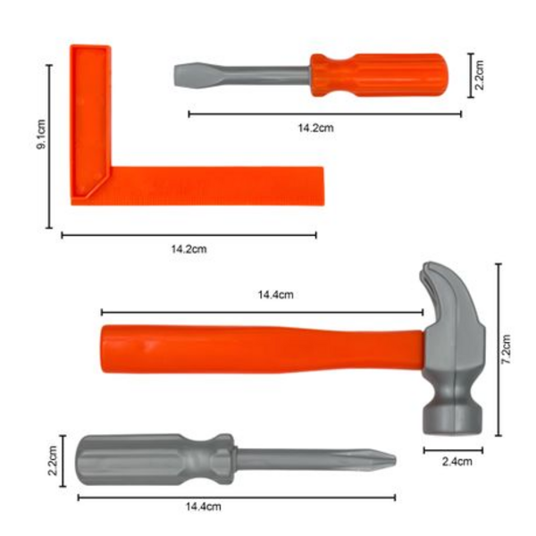 Kids Toy Tool Set with 12 Essential Tools for Imaginative Play - Image 9