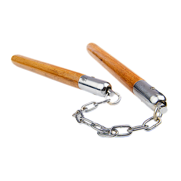 Unleash Your Inner Warrior: Tvb Brown Wood Handle Nunchunk Baton Stick - Image 3